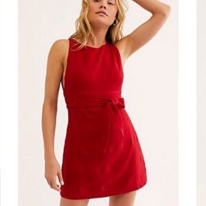 NWT Free People Red Linen Dress